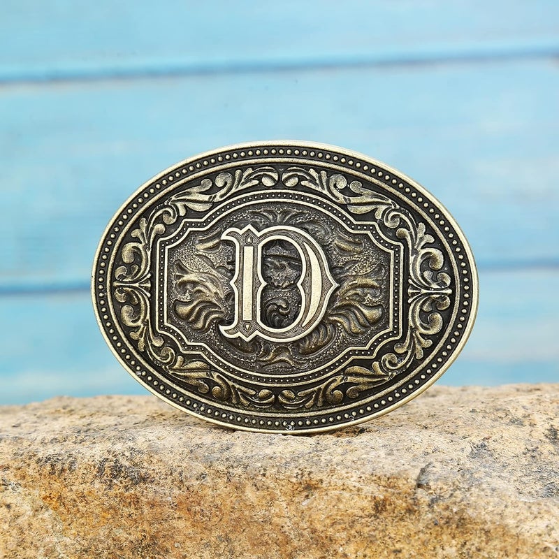 Fibbadet Store Belt Buckles Men Initial Letters A-Z Western Rodeo Cowboy Cowgirl Belt Buckle for Men Boys Halloween Birthday Party - Image 3